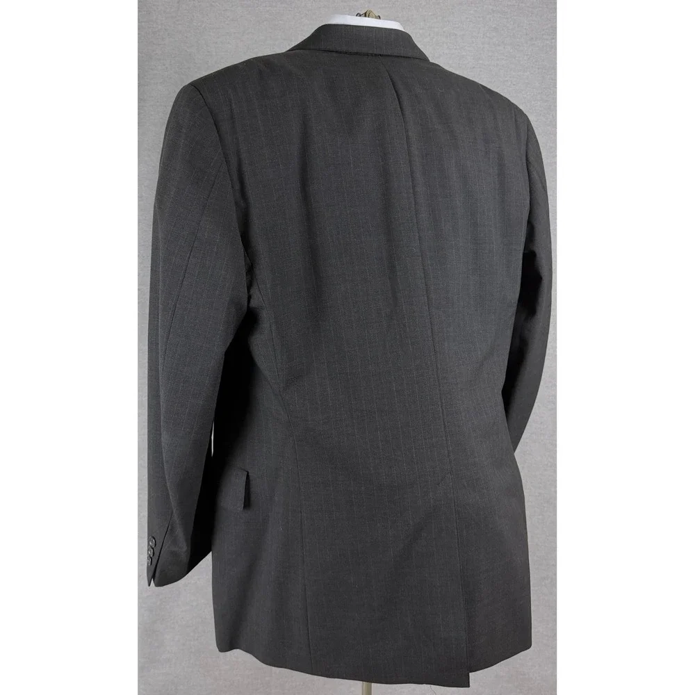 Brooks Brothers BrooksEase Grey Pinstripe Wool Blazer Sport‎ Coat 44 Long 44L